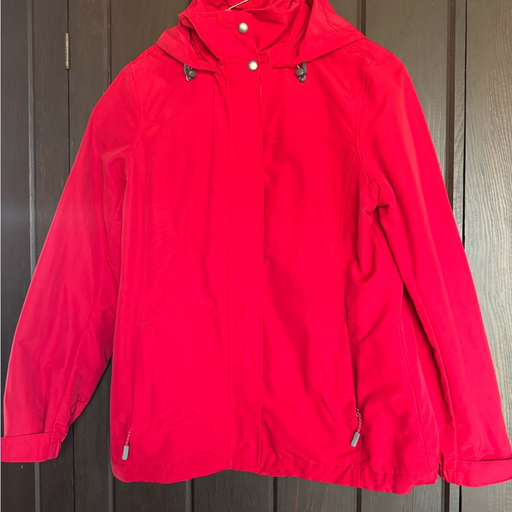 Lands' End Red Women's Hooded Jacket